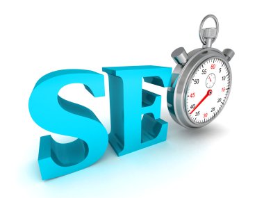 Mavi SEO kelime ve kronometre