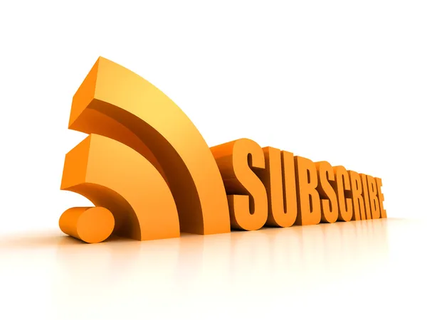 Subscribe RSS concept text symbol — Stock Photo, Image