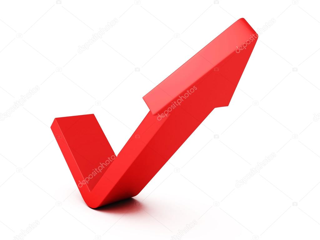 Red check mark arrow