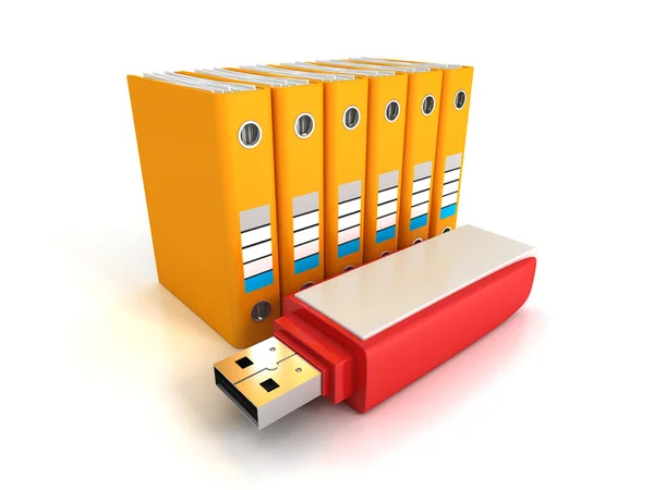 Bindmiddelen met usb flash drive — Stockfoto