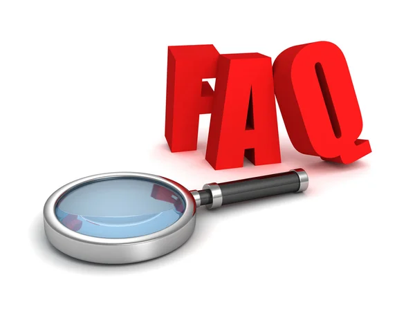 FAQ letters met Vergrootglas glas — Stockfoto