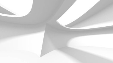 Aydınlatılmış koridor iç tasarımı. Boş Oda İç mimarisi. 3 Boyutlu Hazırlama