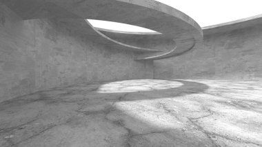 Soyut mimari iç plan. Boş beton oda. 3d hazırlayıcı