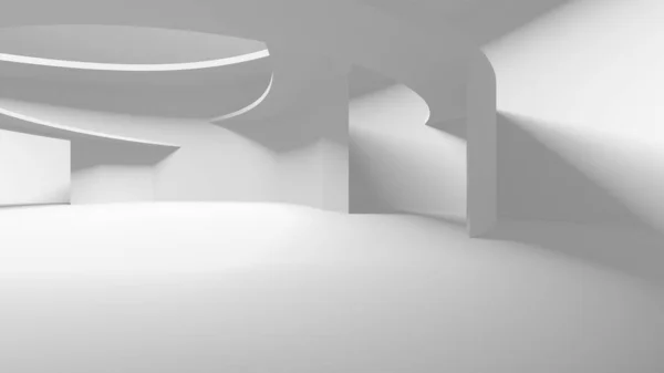 Abstract White Architecture Design Concept Inglês Ilustração Renderização — Fotografia de Stock