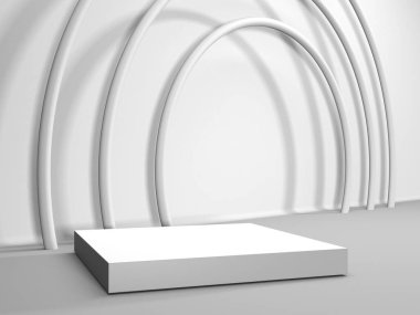 Soyut sahne podyum modeli. Ödül töreni konsepti. 3d hazırlayıcı