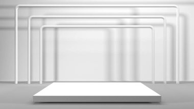 Soyut sahne podyum modeli. Ödül töreni konsepti. 3d hazırlayıcı