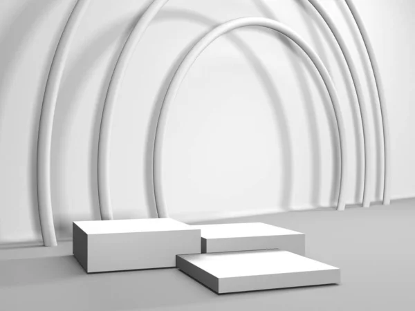 抽象场景讲台模型 颁奖典礼的概念 3D渲染 — 图库照片