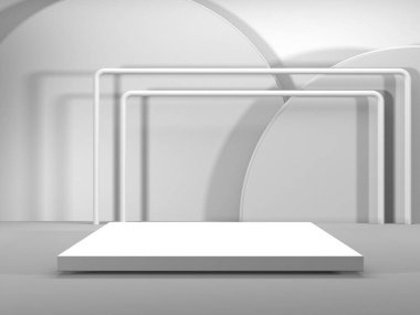Soyut sahne podyum modeli. Ödül töreni konsepti. 3d hazırlayıcı