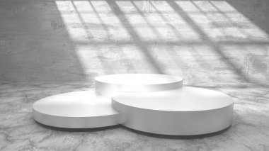 Soyut sahne podyum modeli. Ödül töreni konsepti. 3d hazırlayıcı