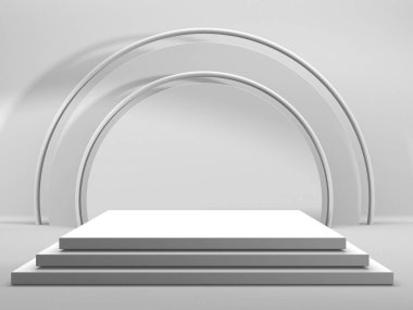 Soyut sahne podyum modeli. Ödül töreni konsepti. 3d hazırlayıcı