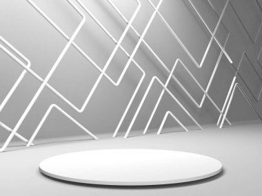 Soyut sahne podyum modeli. Ödül töreni konsepti. 3d hazırlayıcı