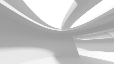 Soyut Beyaz Mimari Tasarım Konsepti. 3d Görüntüleme