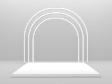 Soyut sahne podyum modeli. Ödül töreni konsepti. 3d hazırlayıcı