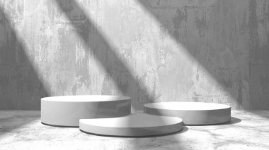 Soyut sahne podyum modeli. Ödül töreni konsepti. 3d hazırlayıcı