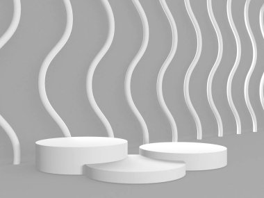 Soyut sahne podyum modeli. Ödül töreni konsepti. 3d hazırlayıcı