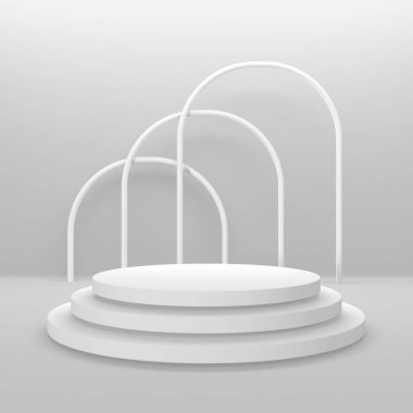 Soyut sahne podyum modeli. Ödül töreni konsepti. 3d hazırlayıcı