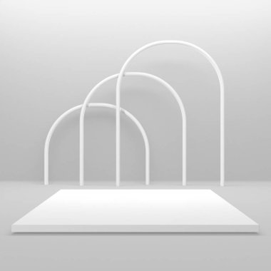 Soyut sahne podyum modeli. Ödül töreni konsepti. 3d hazırlayıcı