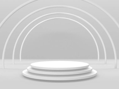 Soyut sahne podyum modeli. Ödül töreni konsepti. 3d hazırlayıcı