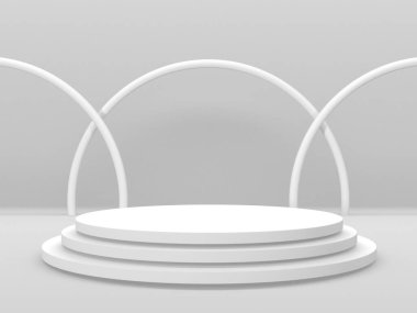 Soyut sahne podyum modeli. Ödül töreni konsepti. 3d hazırlayıcı