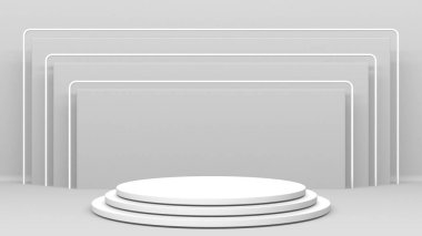 Soyut sahne podyum modeli. Ödül töreni konsepti. 3d hazırlayıcı