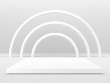 Soyut sahne podyum modeli. Ödül töreni konsepti. 3d hazırlayıcı