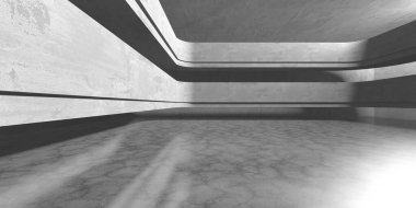 Dark Beton Duvar Mimarisi. Boş Oda. 3d Görüntüleme