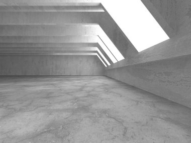 Soyut mimari arka plan. İçi boş beton döşeme. 3d hazırlayıcı