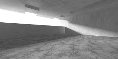 Soyut mimari arka plan. İçi boş beton döşeme. 3d hazırlayıcı