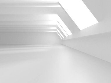 Beyaz Modern Arkaplan. Soyut Bina Konsepti. 3d Hazırlama