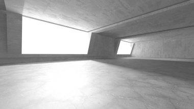 Dark Beton Duvar Mimarisi. Boş Oda. 3d Görüntüleme