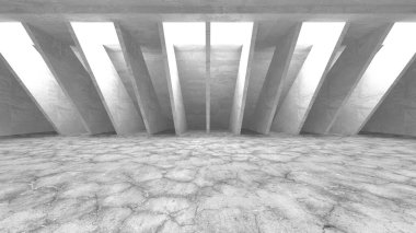 Dark Beton Duvar Mimarisi. Boş Oda. 3d Görüntüleme