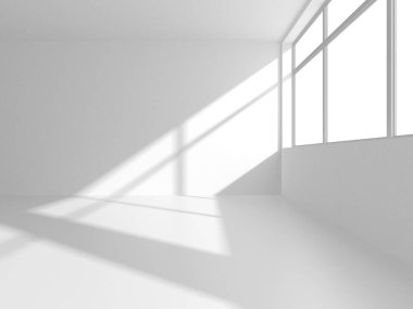 Soyut Beyaz Mimari Tasarım Konsepti. 3d Görüntüleme