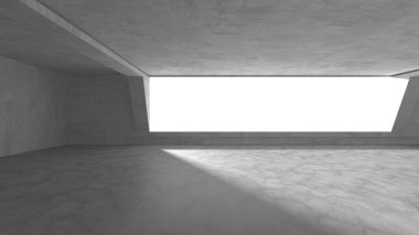 Dark Beton Duvar Mimarisi. Boş Oda. 3d Görüntüleme