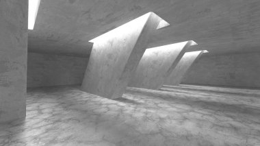 Soyut mimari iç plan. Boş beton oda. 3d hazırlayıcı