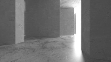 Soyut mimari iç plan. Boş beton oda. 3d hazırlayıcı