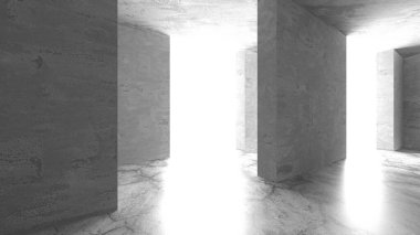 Soyut mimari arka plan. İçi boş beton döşeme. 3d hazırlayıcı