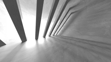 Soyut mimari iç plan. Boş beton oda. 3d hazırlayıcı