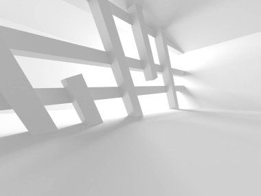 Aydınlatılmış koridor iç tasarımı. Boş Oda İç mimarisi. 3 Boyutlu Hazırlama