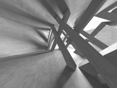 Soyut mimari arka plan. İçi boş beton döşeme. 3d hazırlayıcı