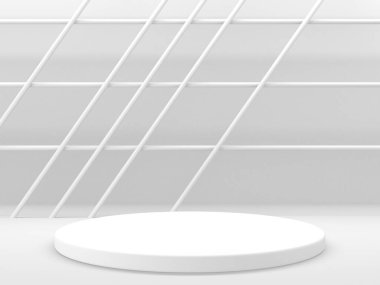 Beyaz Geometrik Poligon Soyut Arkaplan. 3d Hazırlama