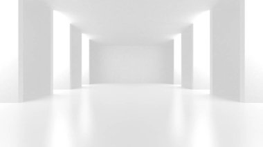 Soyut Beyaz Mimari Tasarım Konsepti. 3d Görüntüleme