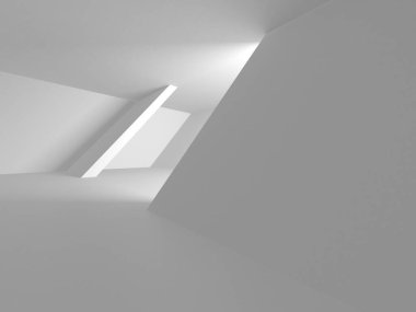 Beyaz Modern Arkaplan. Soyut Bina Konsepti. 3d Hazırlama