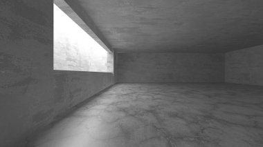 Soyut mimari iç plan. Boş beton oda. 3d hazırlayıcı