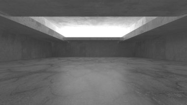 Soyut mimari iç plan. Boş beton oda. 3d hazırlayıcı