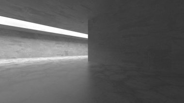 Soyut mimari arka plan. İçi boş beton döşeme. 3d hazırlayıcı