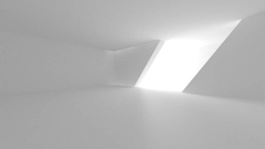 Aydınlatılmış koridor iç tasarımı. Boş Oda İç mimarisi. 3 Boyutlu Hazırlama