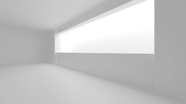 Soyut Beyaz Mimari Tasarım Konsepti. 3d Görüntüleme