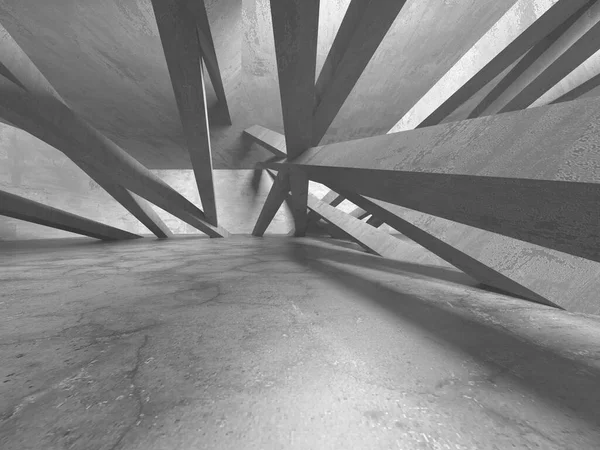 Contexte Architectural Abstrait Intérieur Béton Brut Vide Rendu — Photo