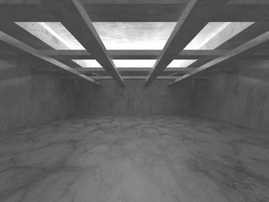 Soyut mimari arka plan. İçi boş beton döşeme. 3d hazırlayıcı