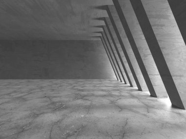 Soyut mimari arka plan. İçi boş beton döşeme. 3d hazırlayıcı